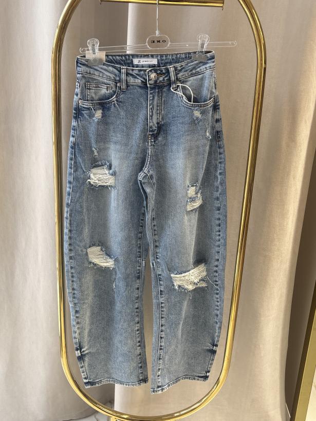 JE SPODNIE JEANS BALLON DZIURY