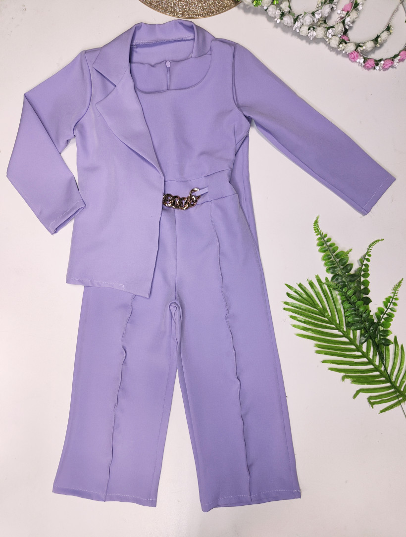 Komplet marynarka + kombinezon fiolet