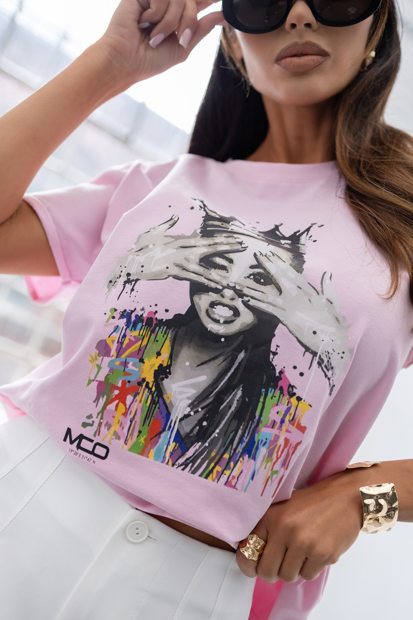 Damski T-Shirt Queen (różowy) MCO