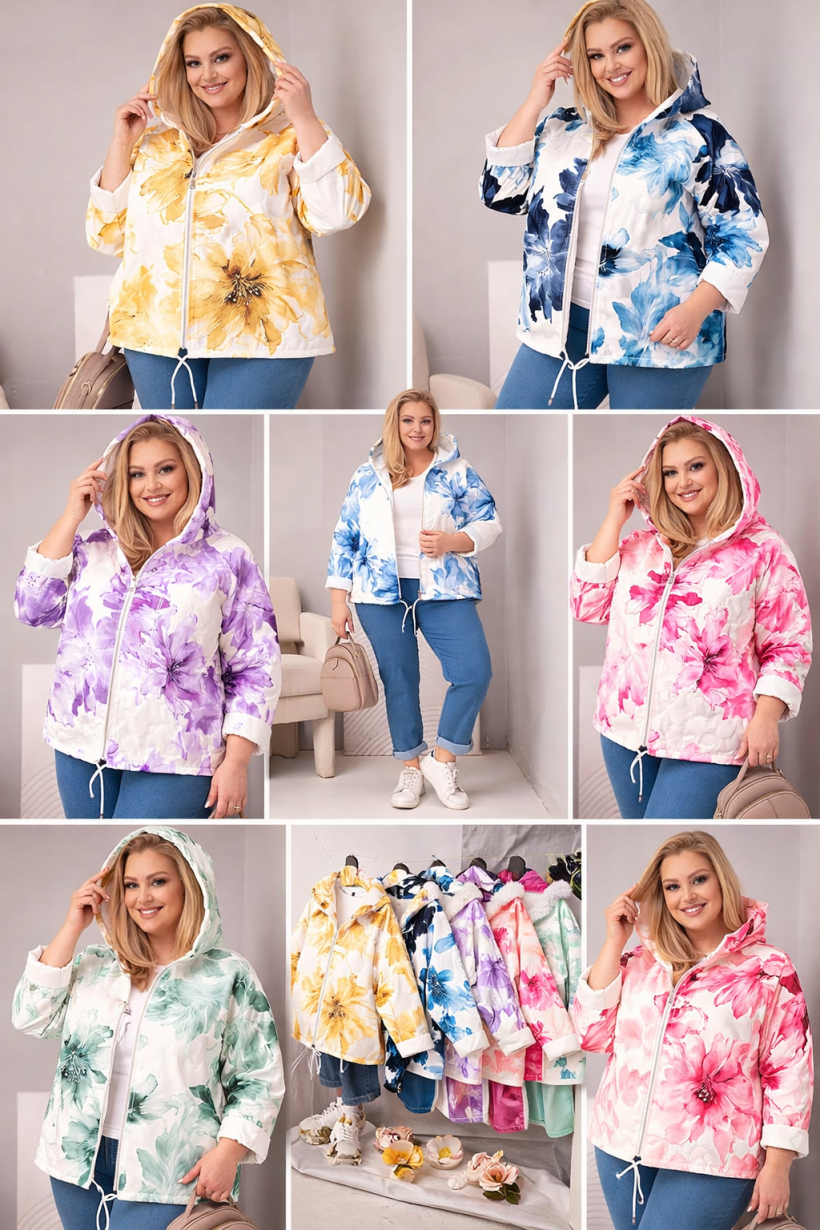 Kurtka damska wiosenna Plus Size FLORA