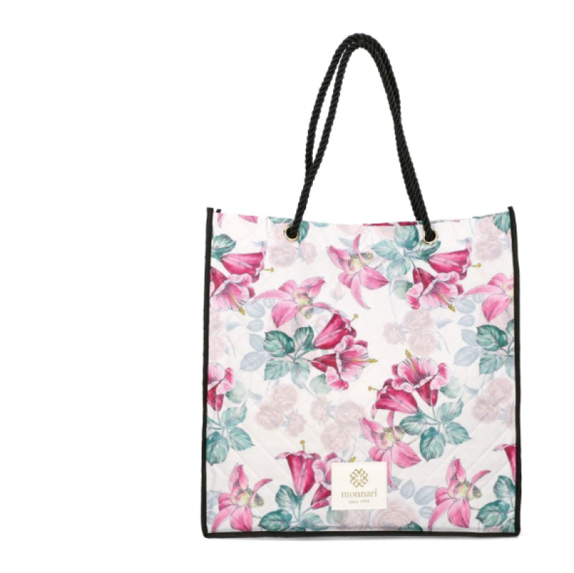 Torba Monnari pikowana na sznurku SHP0200-M00 w kwiaty