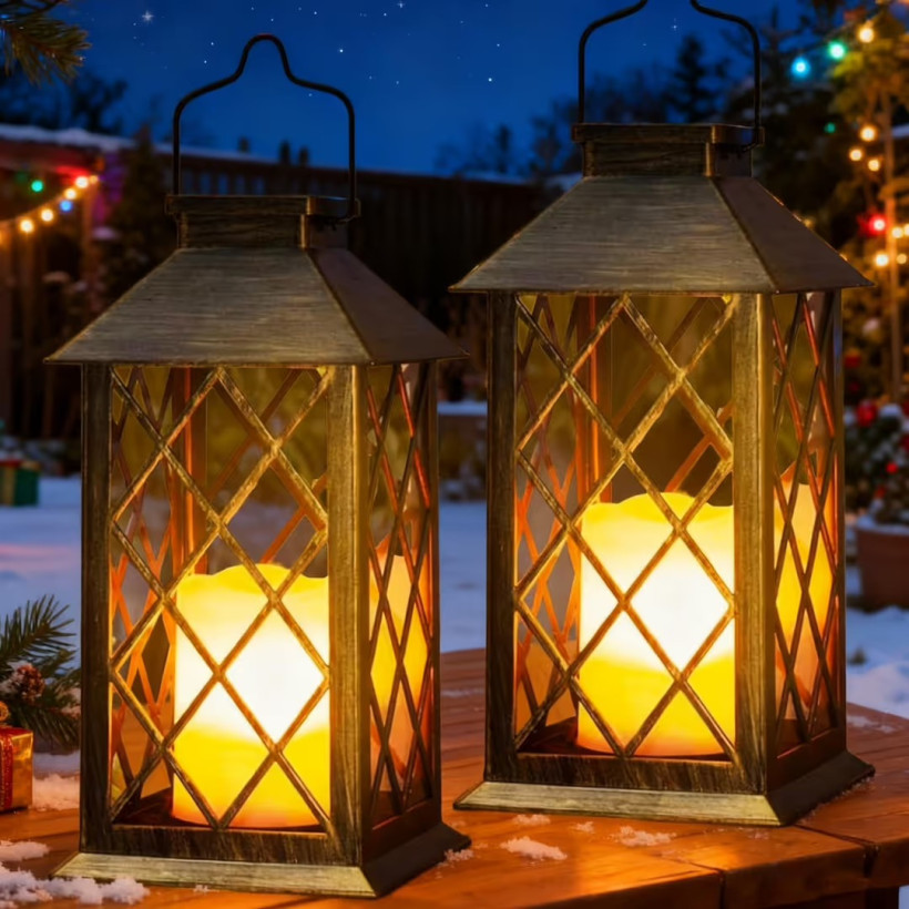 lampion solarny ze świecą