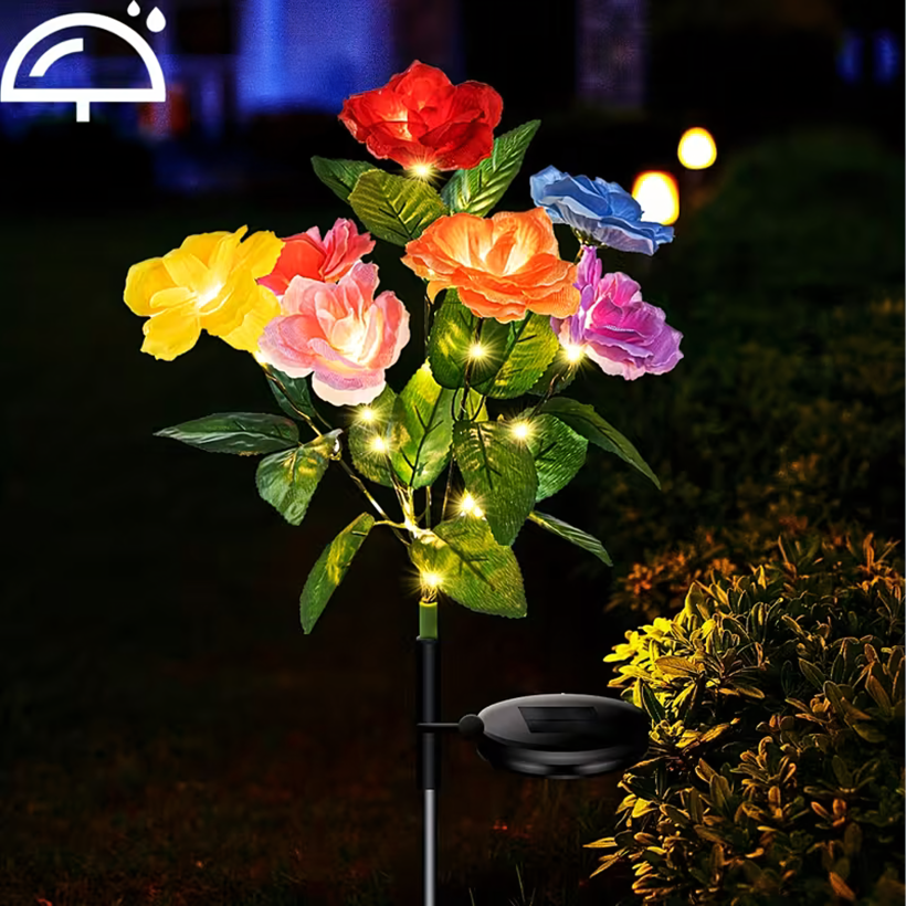 Kwiaty solarne led róże 2 sztuki