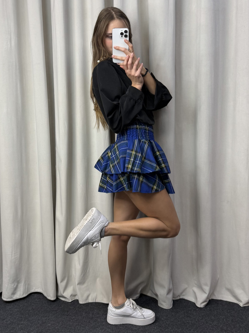 Spódniczka w krate niebieska