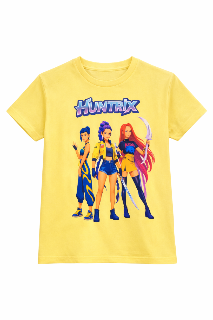 T-shirt Huntrix pastel zołty
