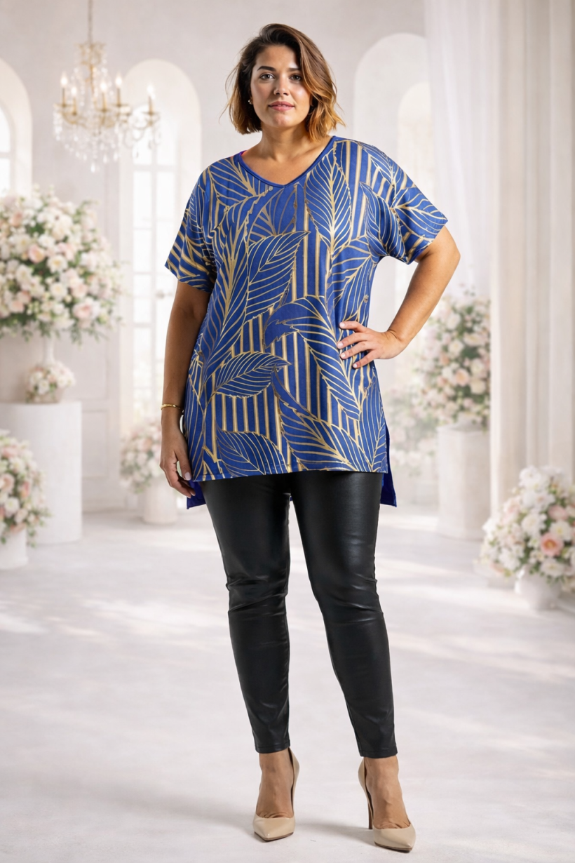 Tunika oversize kolekcja MILLY listki