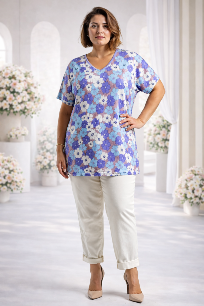 Tunika oversize kolekcja MILLY kwiatuszki