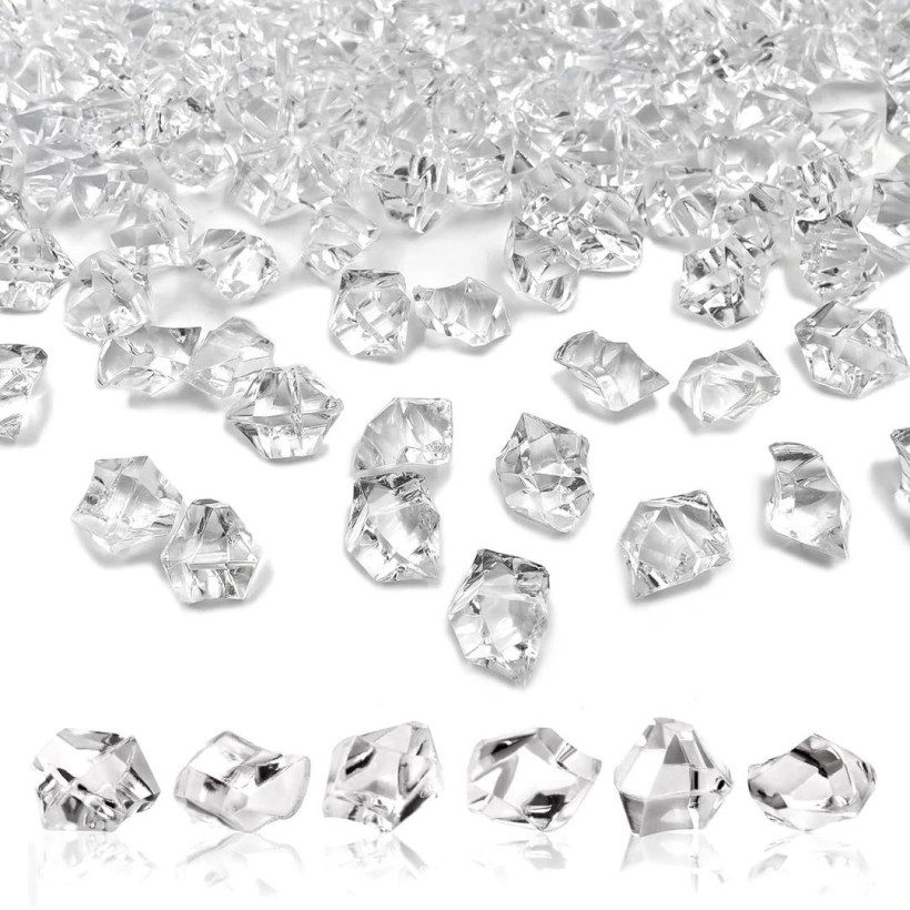 Nurila 200 sztuk dekoracyjnych szklanych kamieni do wazonów – Przezroczyste 14x11mm (D2)