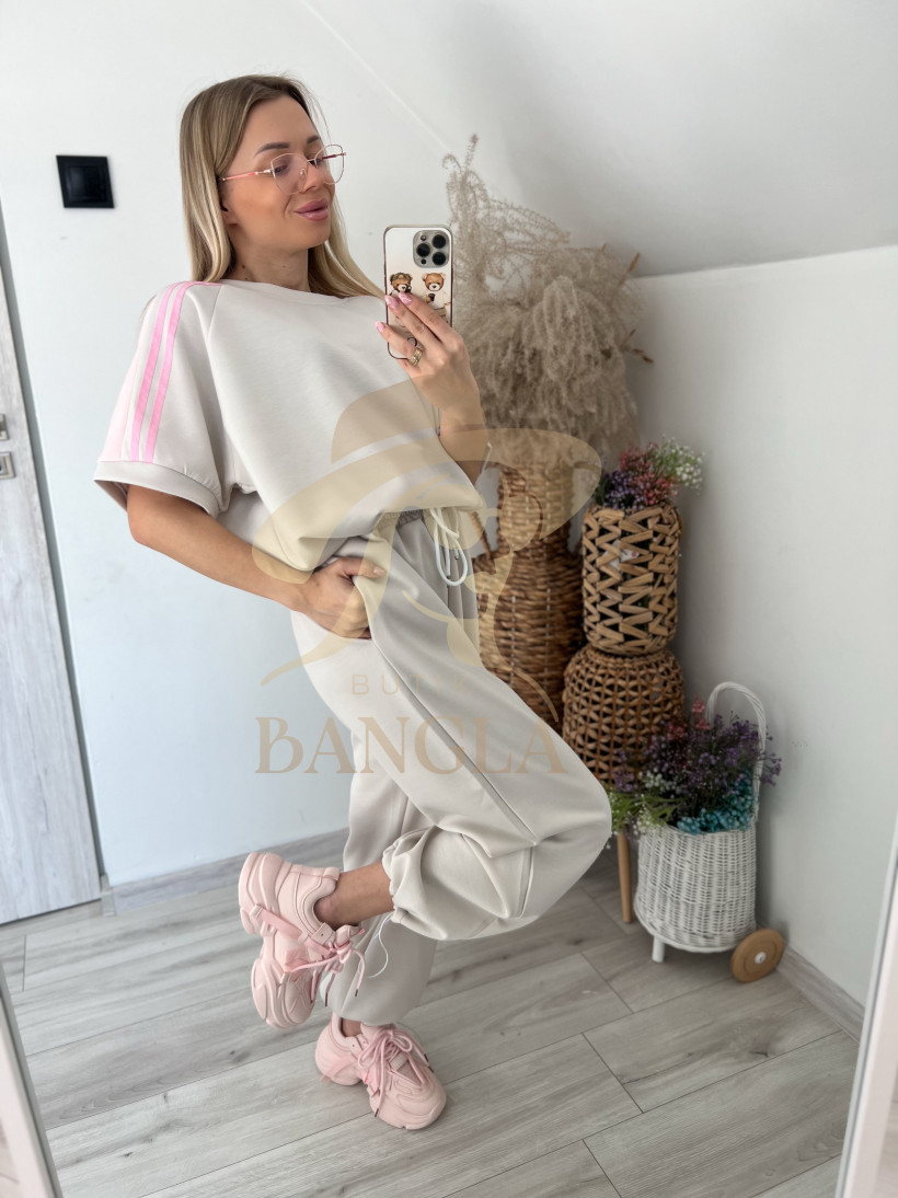 Komplet beż/róż EVELYN