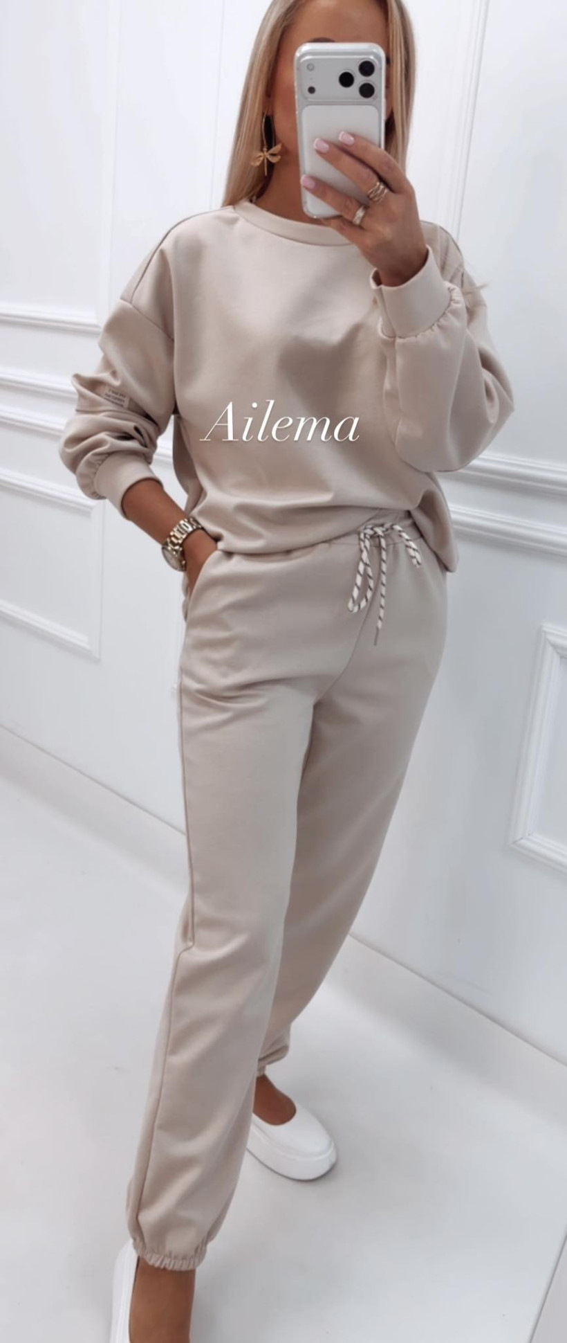 Komplet masełko KM07 bluza z małą naszywką i spodnie 