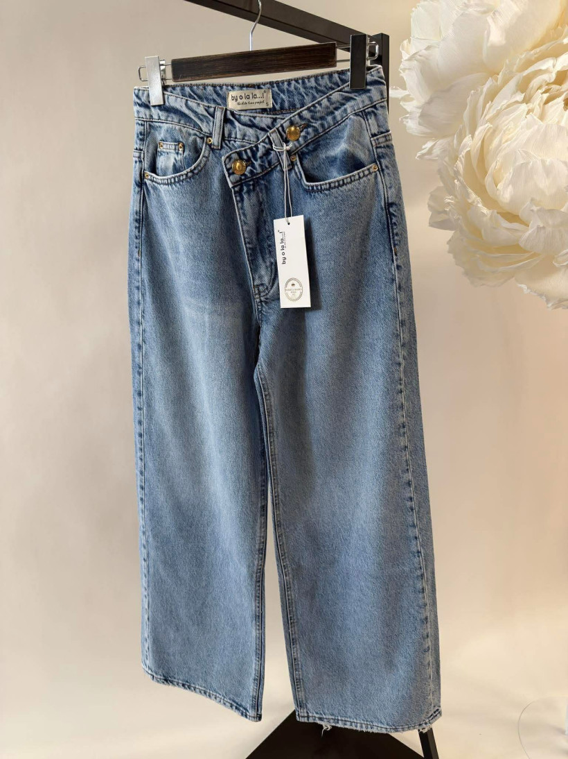 By o la la..! spodnie jeansowe z asymetrycznym zamkiem 