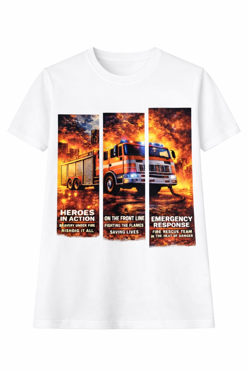 T-shirt straż dzielona biały 