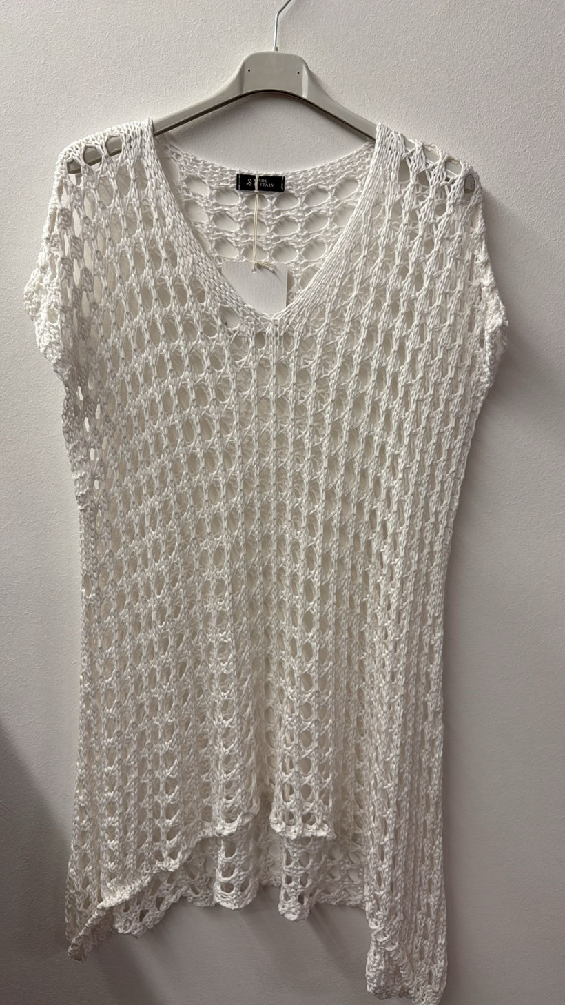 Italia nr.10 - Narzutka / tunika niciakowa - ażurowa Wł. 26398 // 26396 - biały