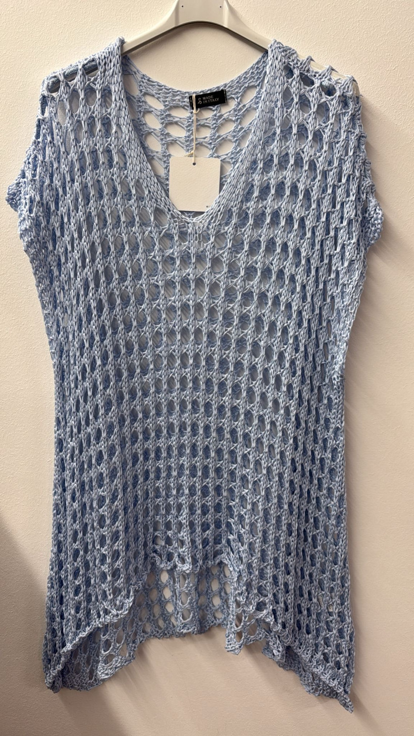 Italia nr.10  - Narzutka / tunika niciakowa - ażurowa Wł. 26398  // 26396 - niebieski