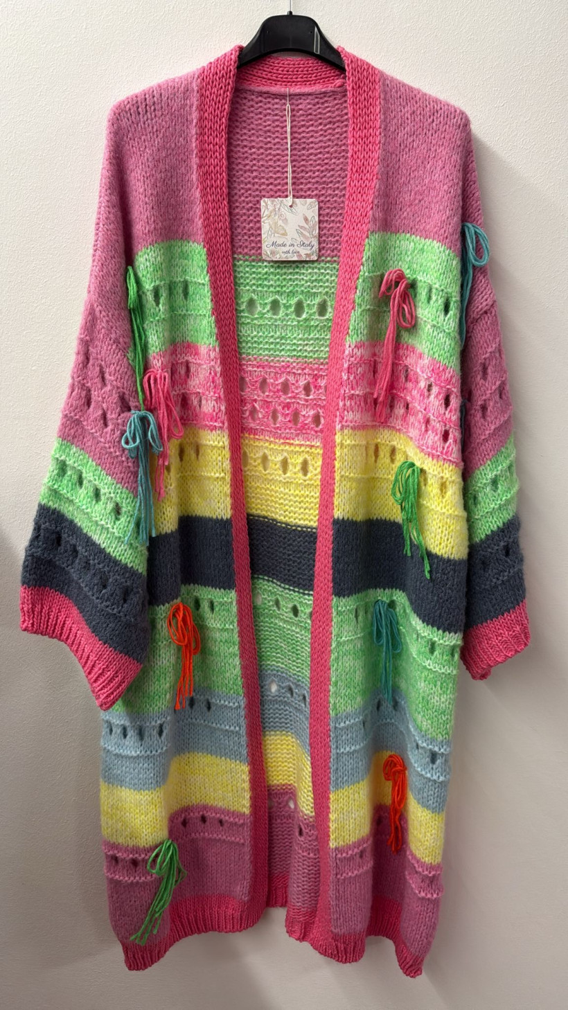 Italia nr.10  - Narzutka / Sweter  kolorowy   Wł . 25273  - multikolor