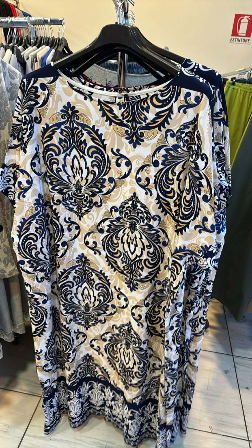 Italia nr.10 - Sukienka wzorzysta maxi - 6575 - granat