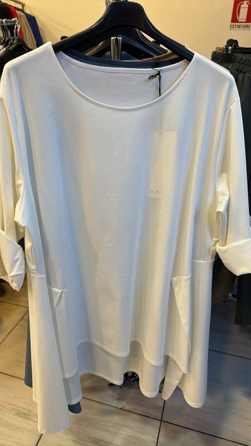 Italia nr.10 - Tunika jednokolorowa, zakładana - 1838 - śmietanka