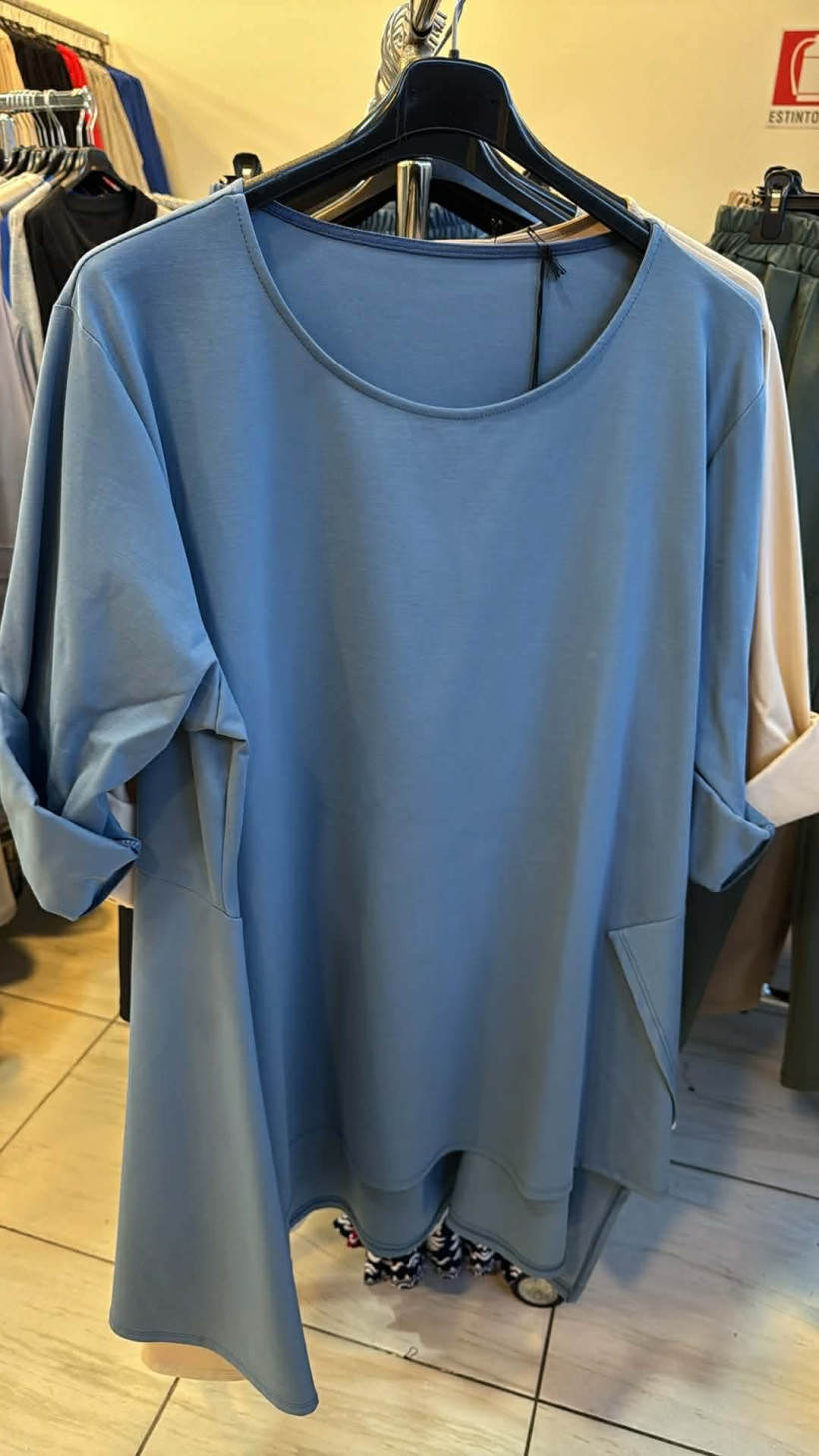 Italia nr.10 - Tunika jednokolorowa, zakładana - 1838 - jeans