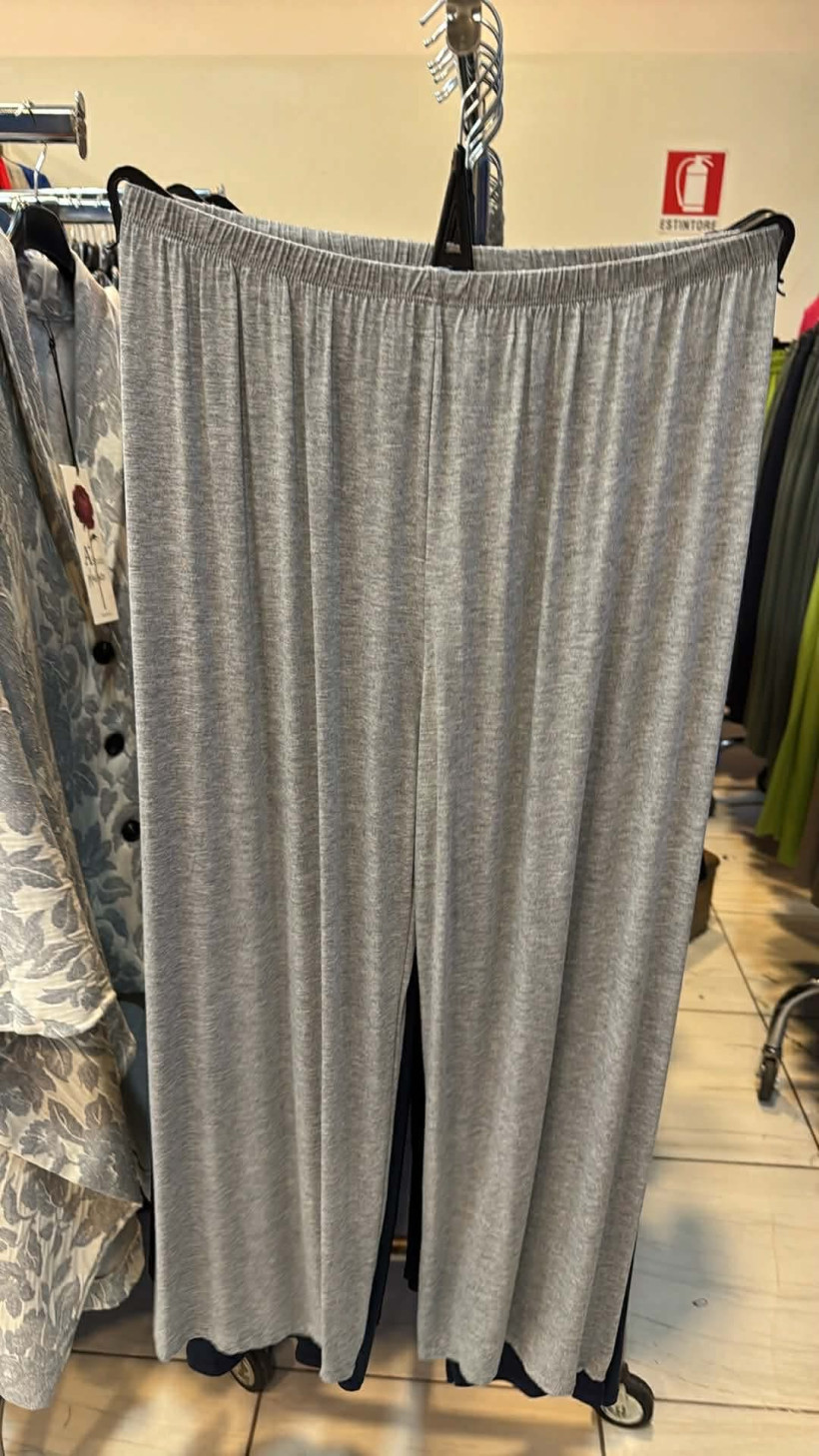 Italia nr.10 - Spodnie jednokolorowe, prosta nogawka - 3001 - popiel