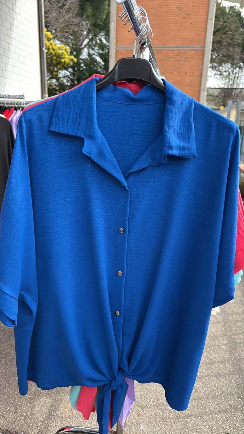 Italia nr 10 - Koszula jednokolorowa - wiązana - 24395 - chaber