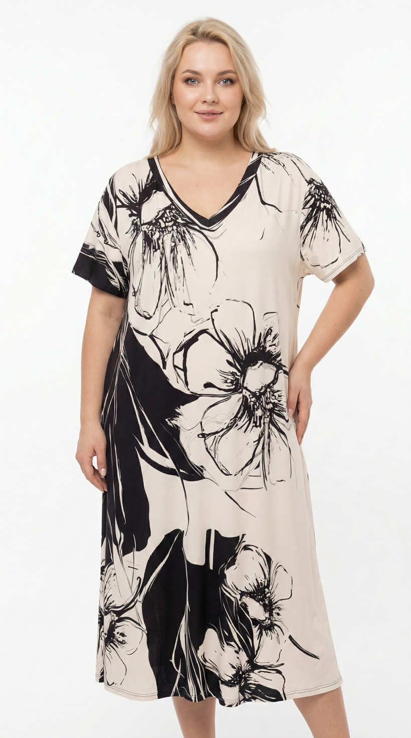 Italia nr 10 - Sukienka wzorzysta - 3315 - czekoladowa