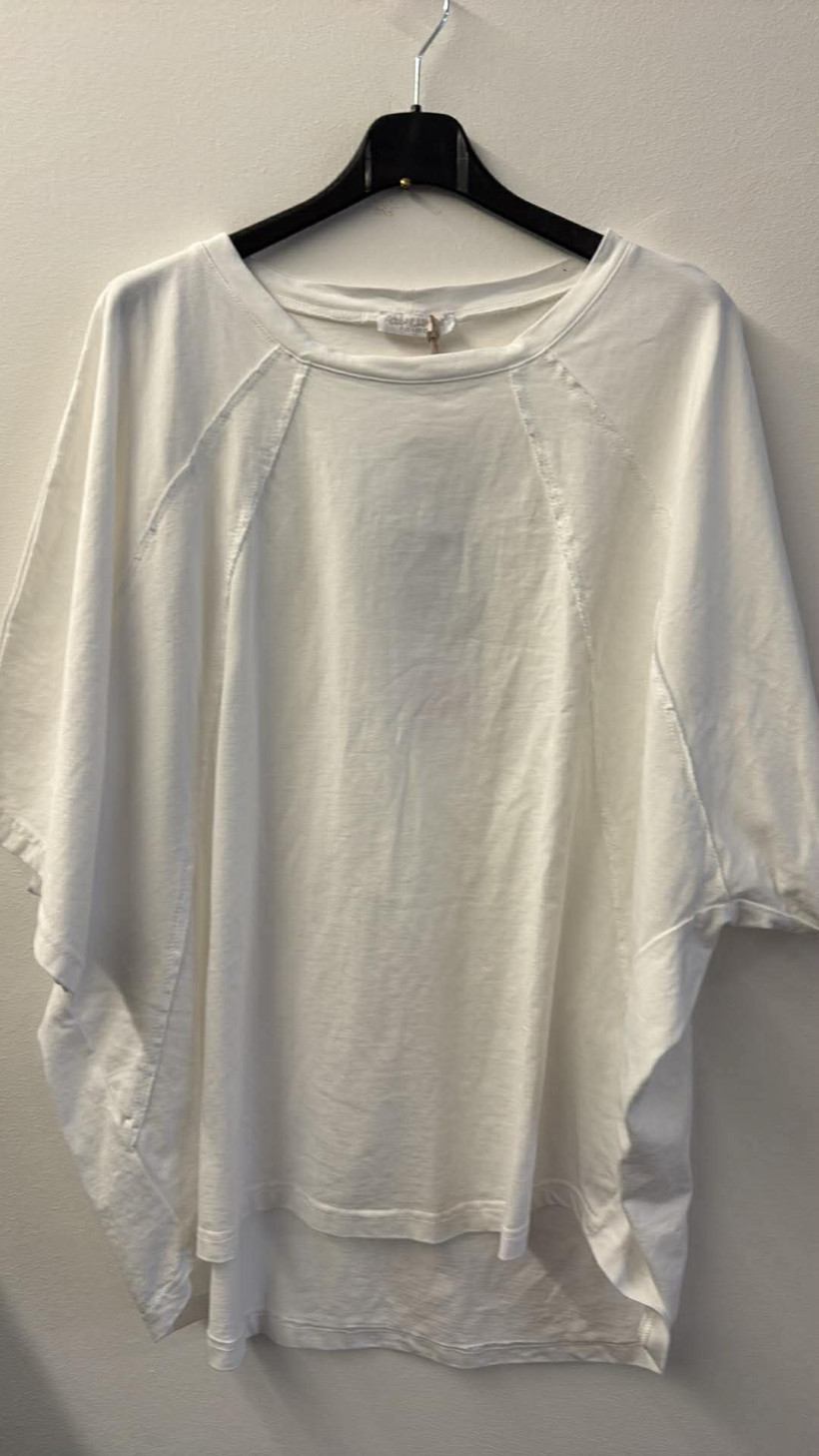 Italia nr 10 - Bluzka jednokolorowa z przeszyciami Acqua&Limone - 9201 - biała