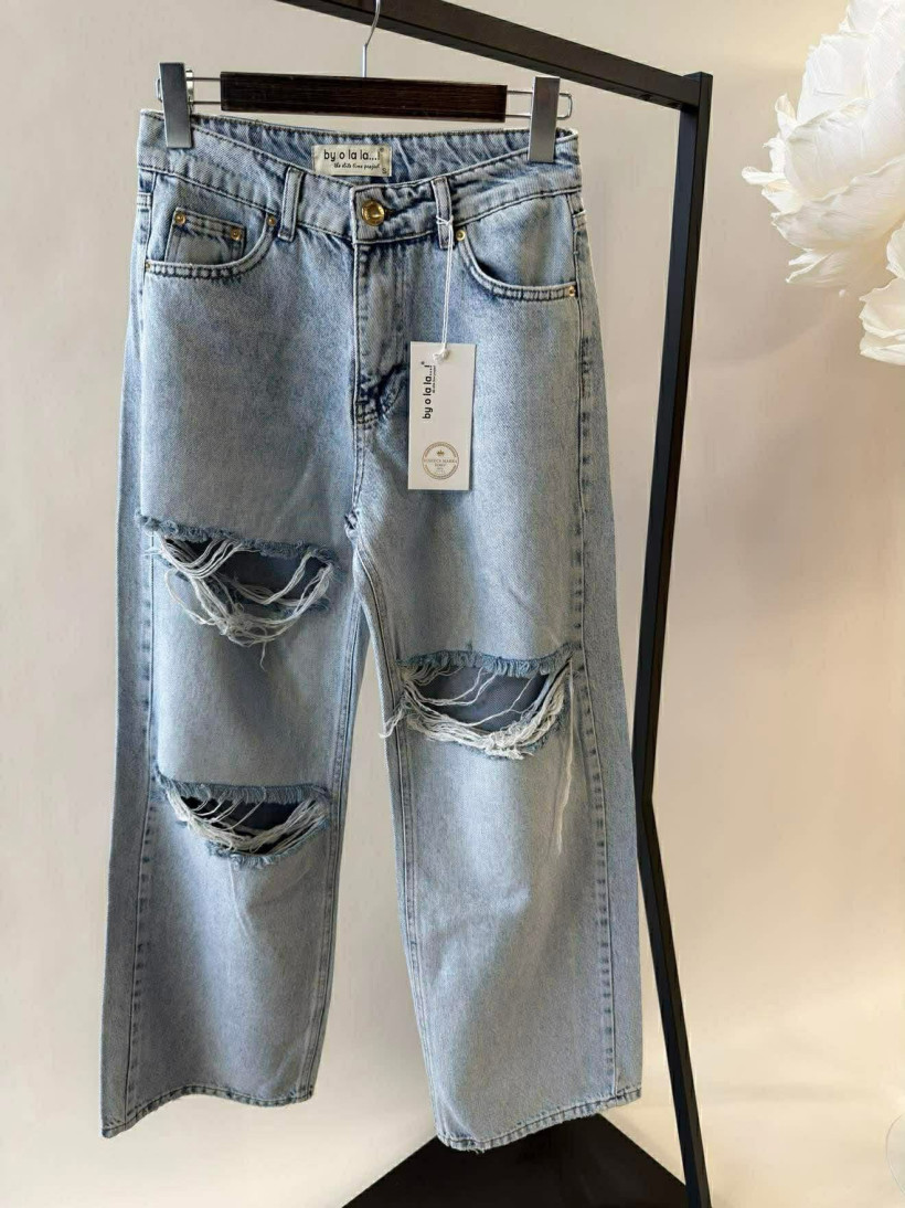 By o la la..! spodnie jeansowe z dziurami