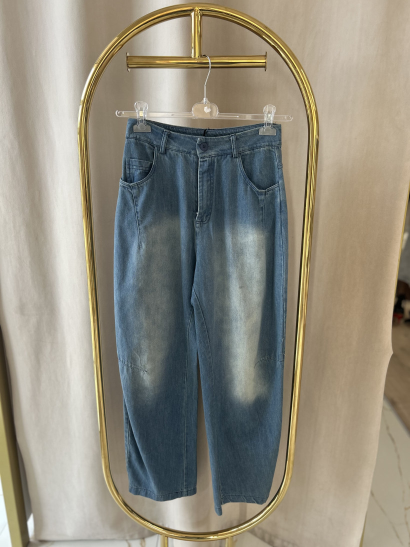 MIH SPODNIE JEANS PRZECIERANE NASZYWKA SZARPANA