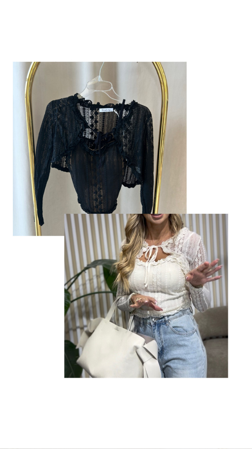 TRENDY TOP Z BOLERKIEM KORONKA