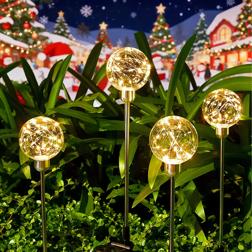 Lampka solarna ogrodowa wbijana led kula wodoodporna