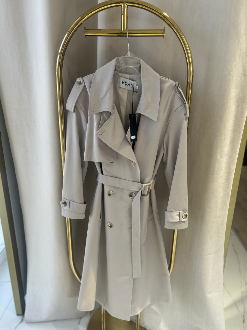 EDAN TRENCZ PASEK ZIMNY BEŻ