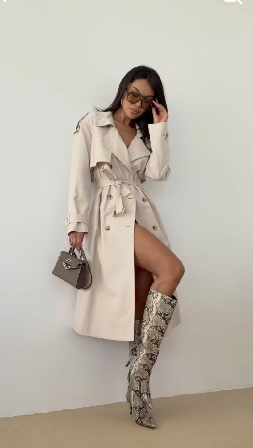 EDAN TRENCZ PASEK BEŻ