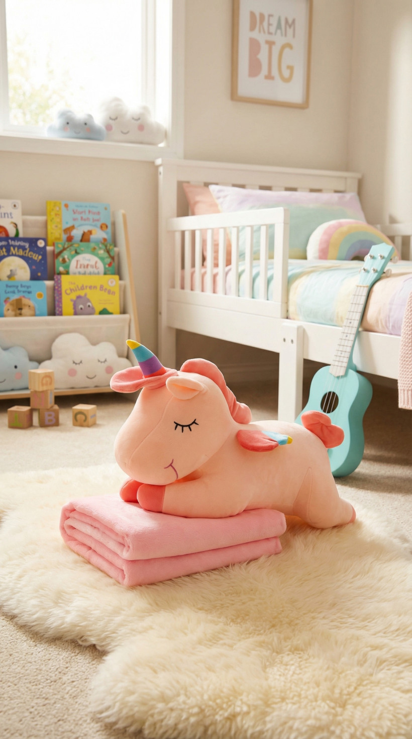 Maskotka  3w1 z kocykiem bajkowy Jednorożec