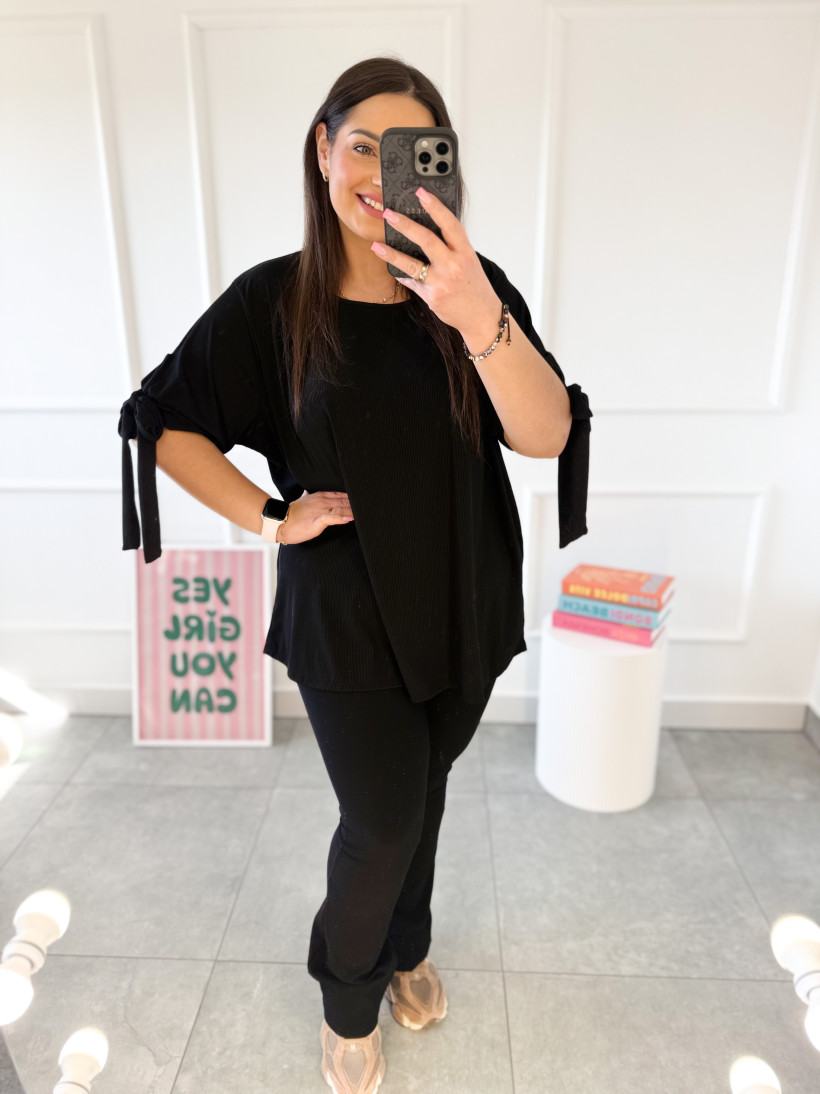 Koszulka z kokardkami czarna 