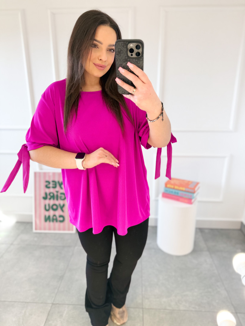 Koszulka z kokardkami fuksja