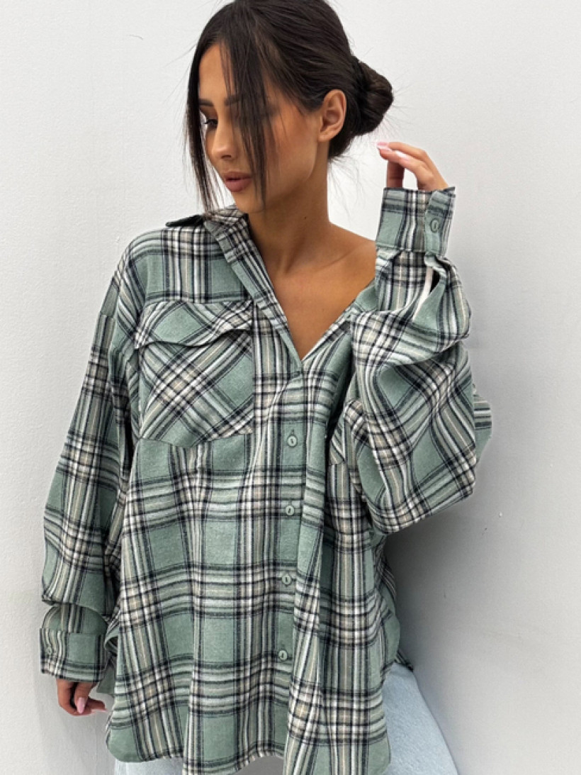 EMO koszula w kratę zielona