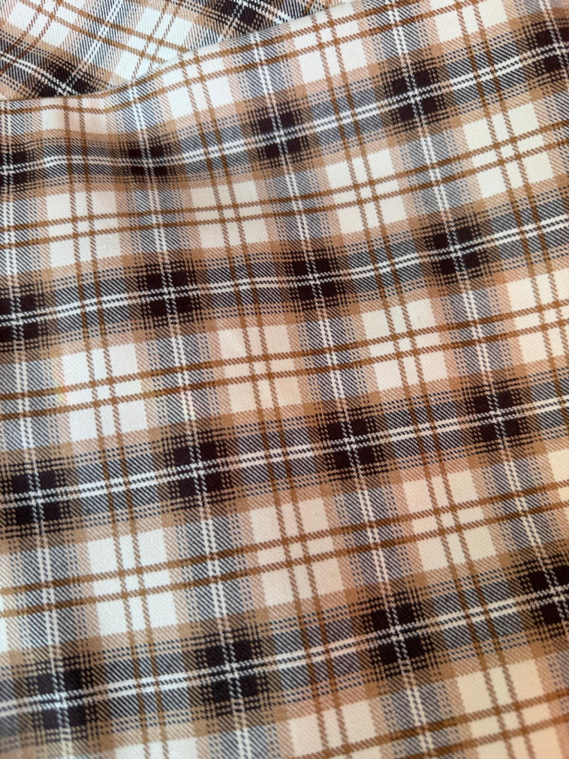 EMO koszula w kratę beż z czekoladą 