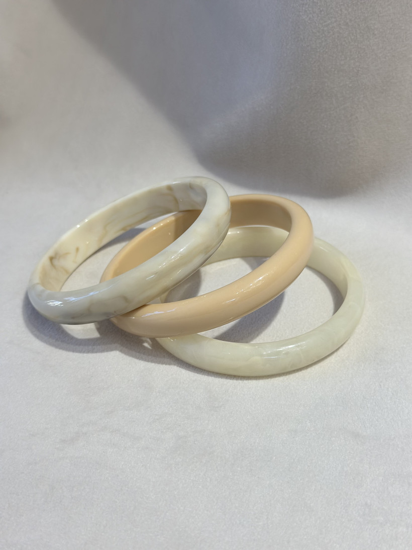 BRANSOLETKA TRIPPLE BEŻ STONE