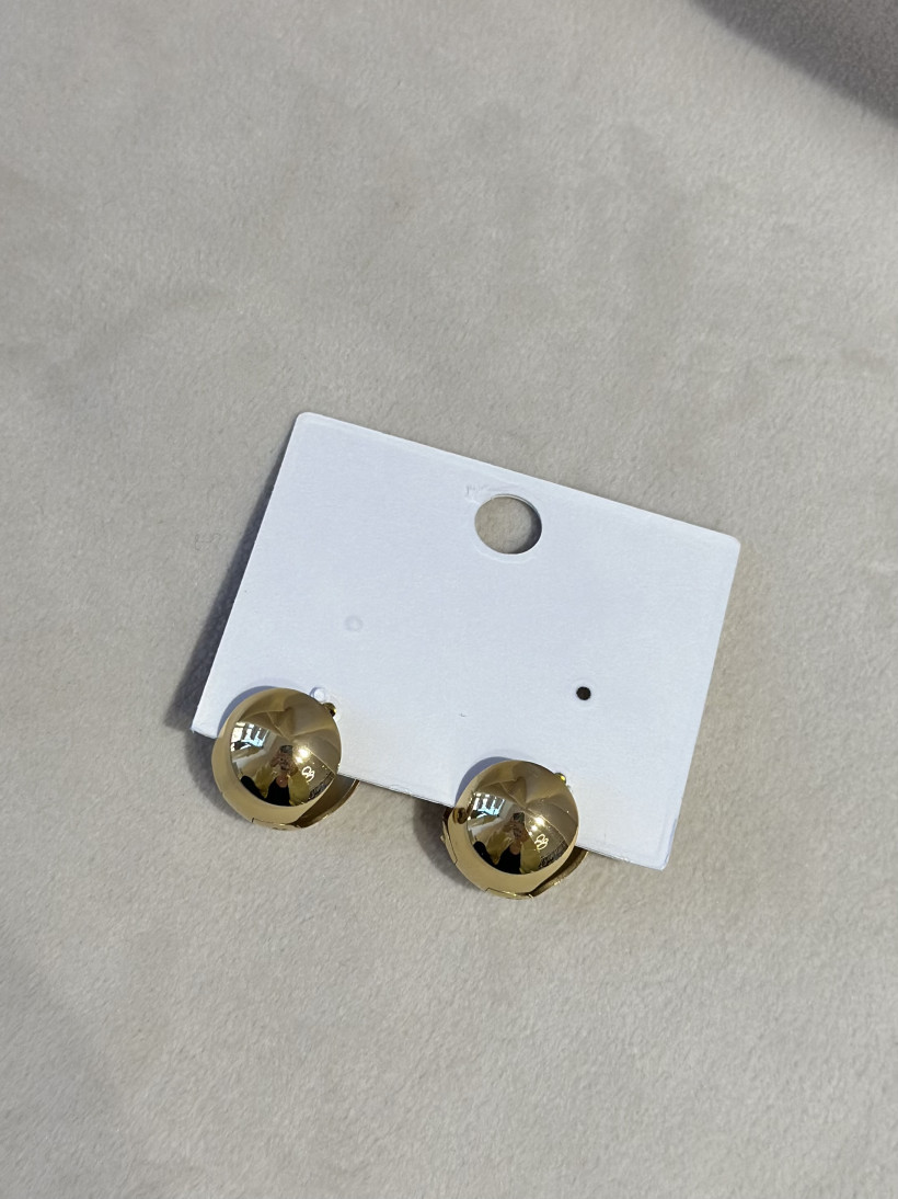 KOLCZYKI GOLD BALL DWUSTRONNE