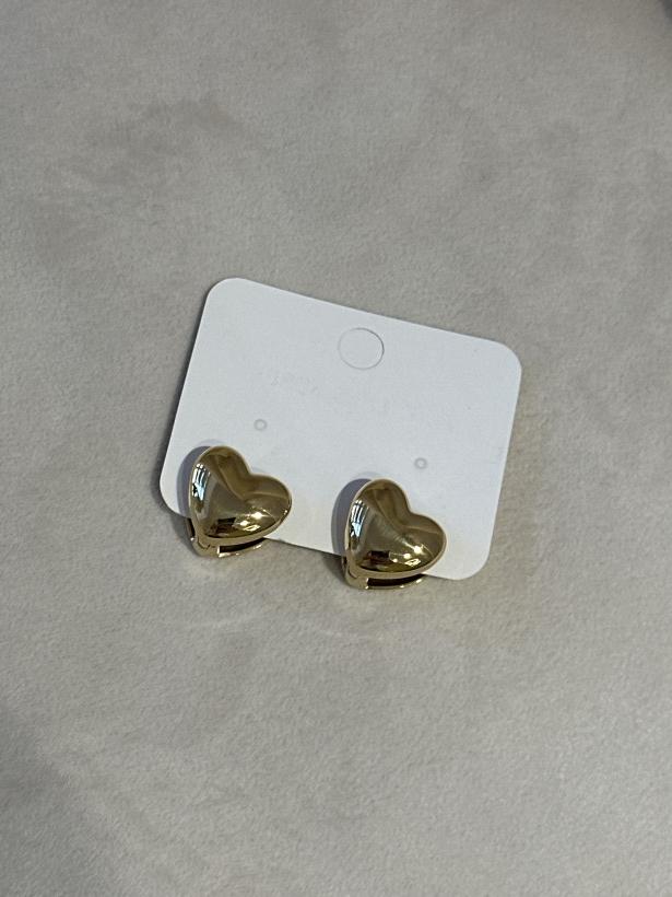 KOLCZYKI GOLD HEART DWUSTRONNE