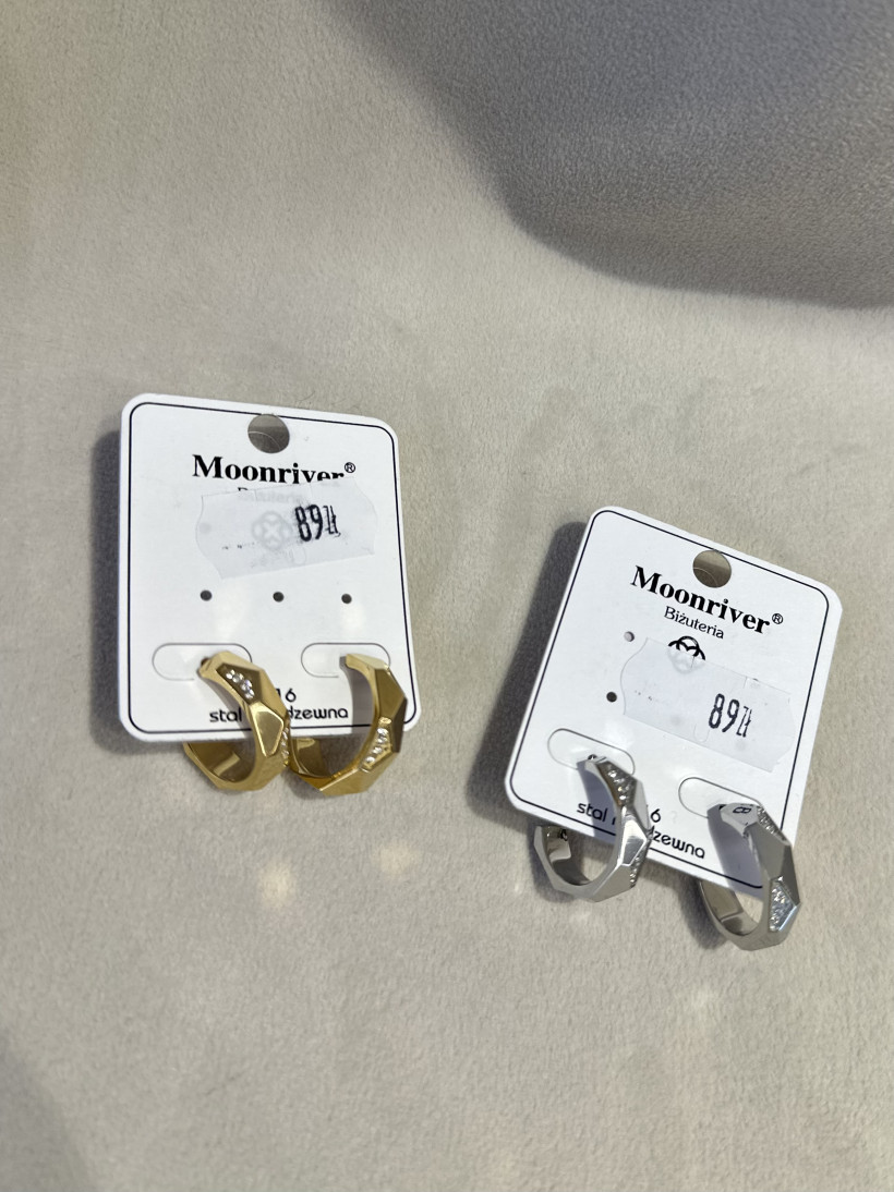 KOLCZYKI GEOMETRIC CYRKONIE KOLORY