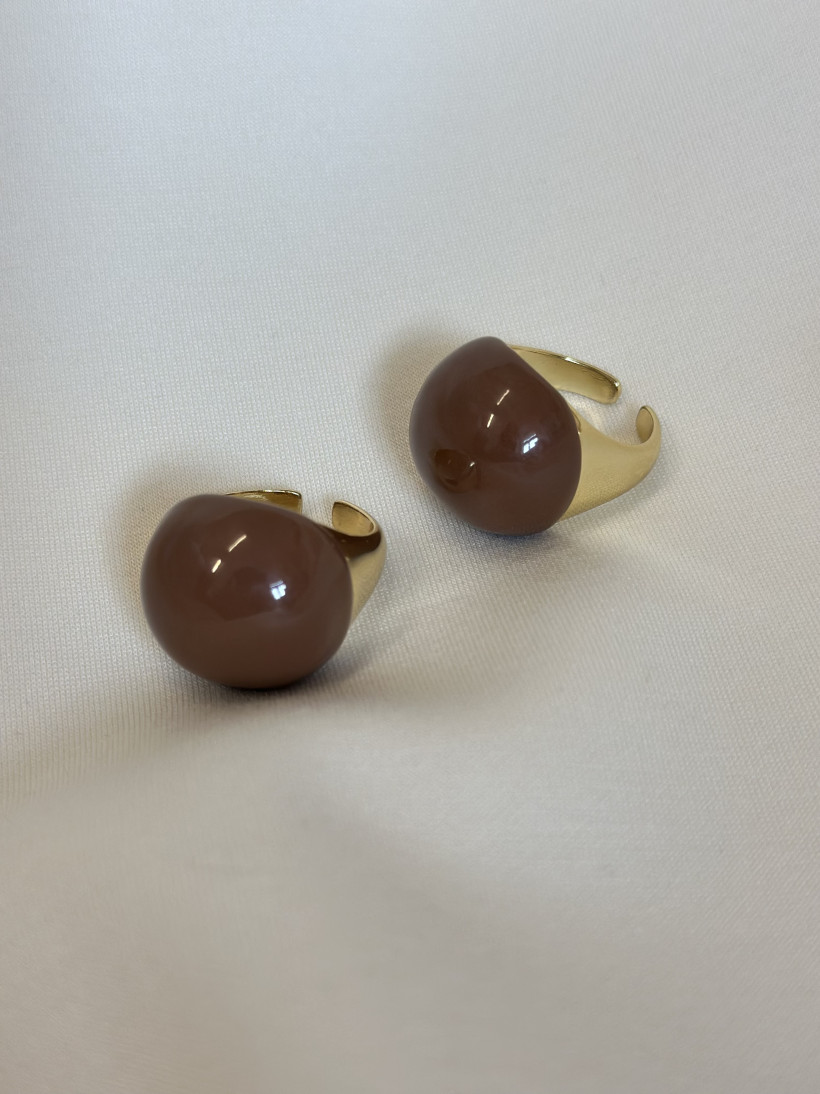 PIERŚCIONEK ZŁOTY KAMIEŃ MLECZNA CZEKOLADA