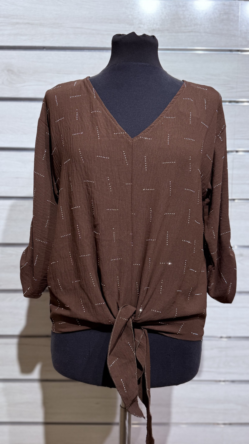 TUNICA RISCAS BRILHANTES NÓ A FRENTE