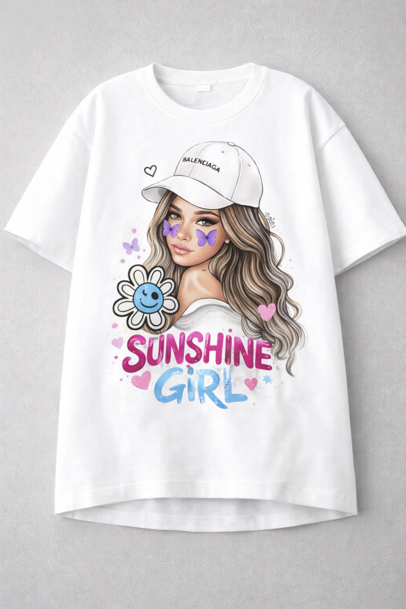 ZA T-shirt BIAŁY - Młodzieżowy look dziewczyna z czapką