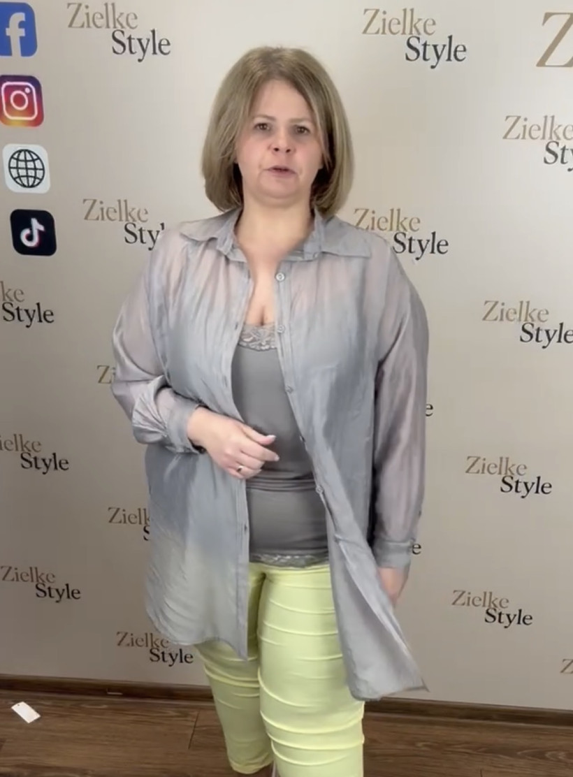 Italia nr 10 - Koszula jednokolorowa dłuższa, mgiełka - 21090 - fango