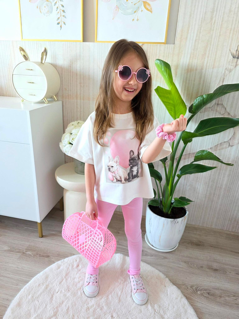 BLUZKA KRÓTKI RĘKAW  ŚMIETANKOWA BULDOŻKI IGOMILL