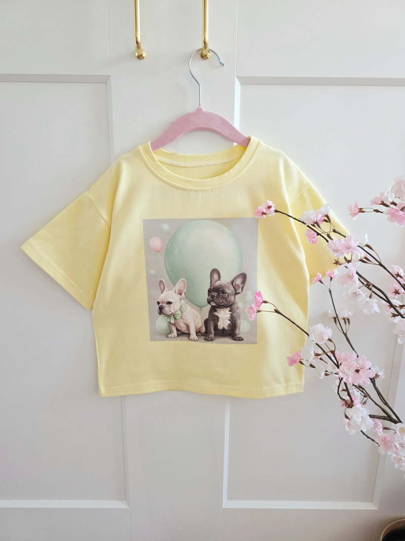 BLUZKA KRÓTKI RĘKAW  BANAN BULDOŻKI IGOMILL