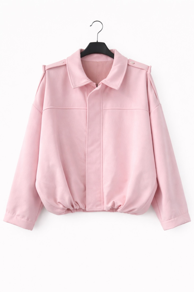 Kurtka zamszowa jasny różowy 