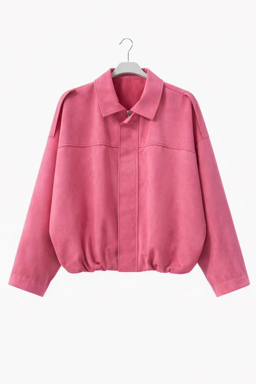 Kurtka zamszowa jasny malinowa
