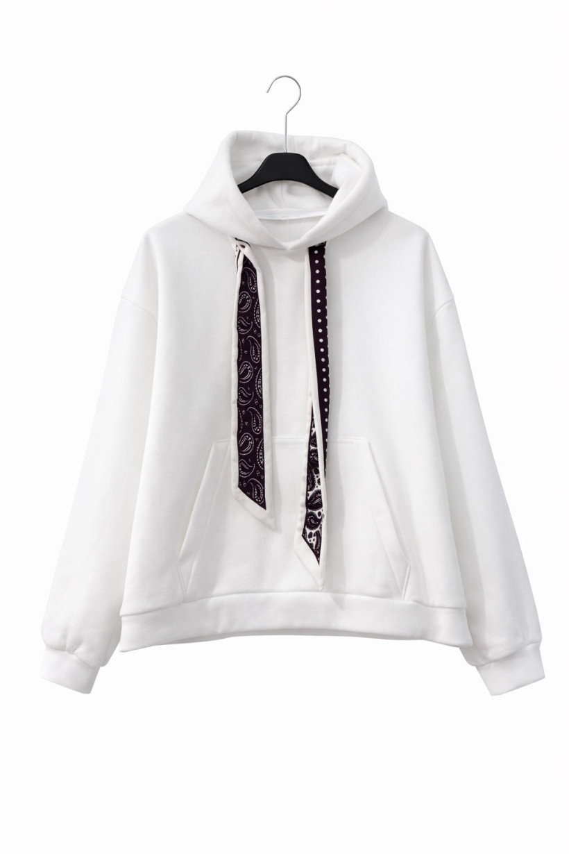 Bluza z apaszką  biała 